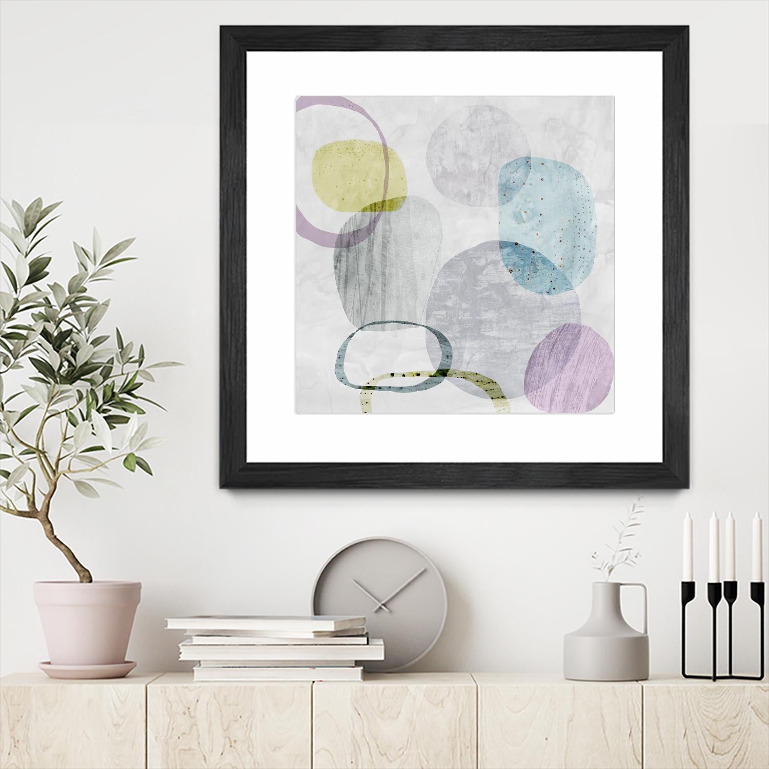 Around the Stone I by Eva Watts on GIANT ART - grey abstract