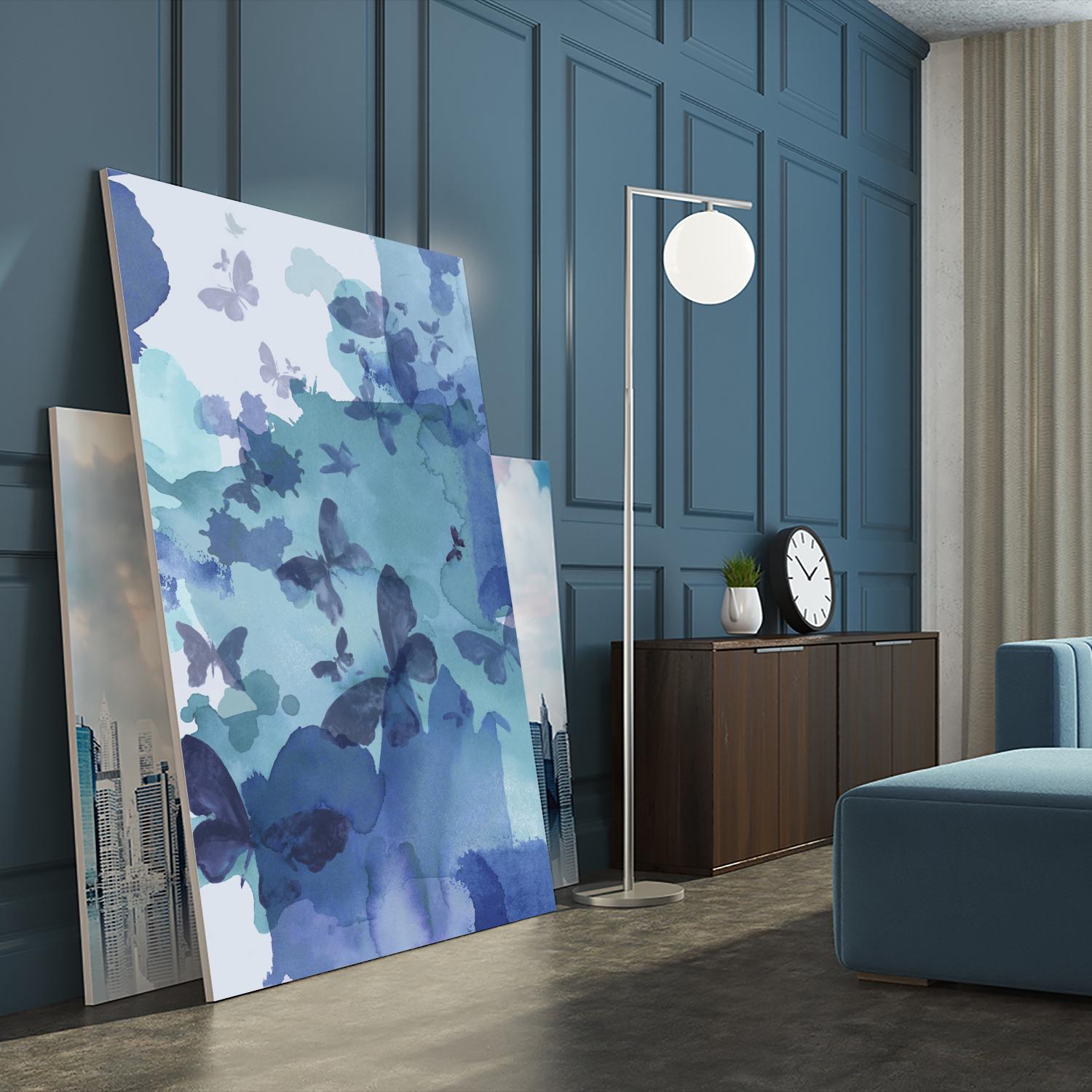 Tides I by Eva Watts on GIANT ART - cyan wildlife