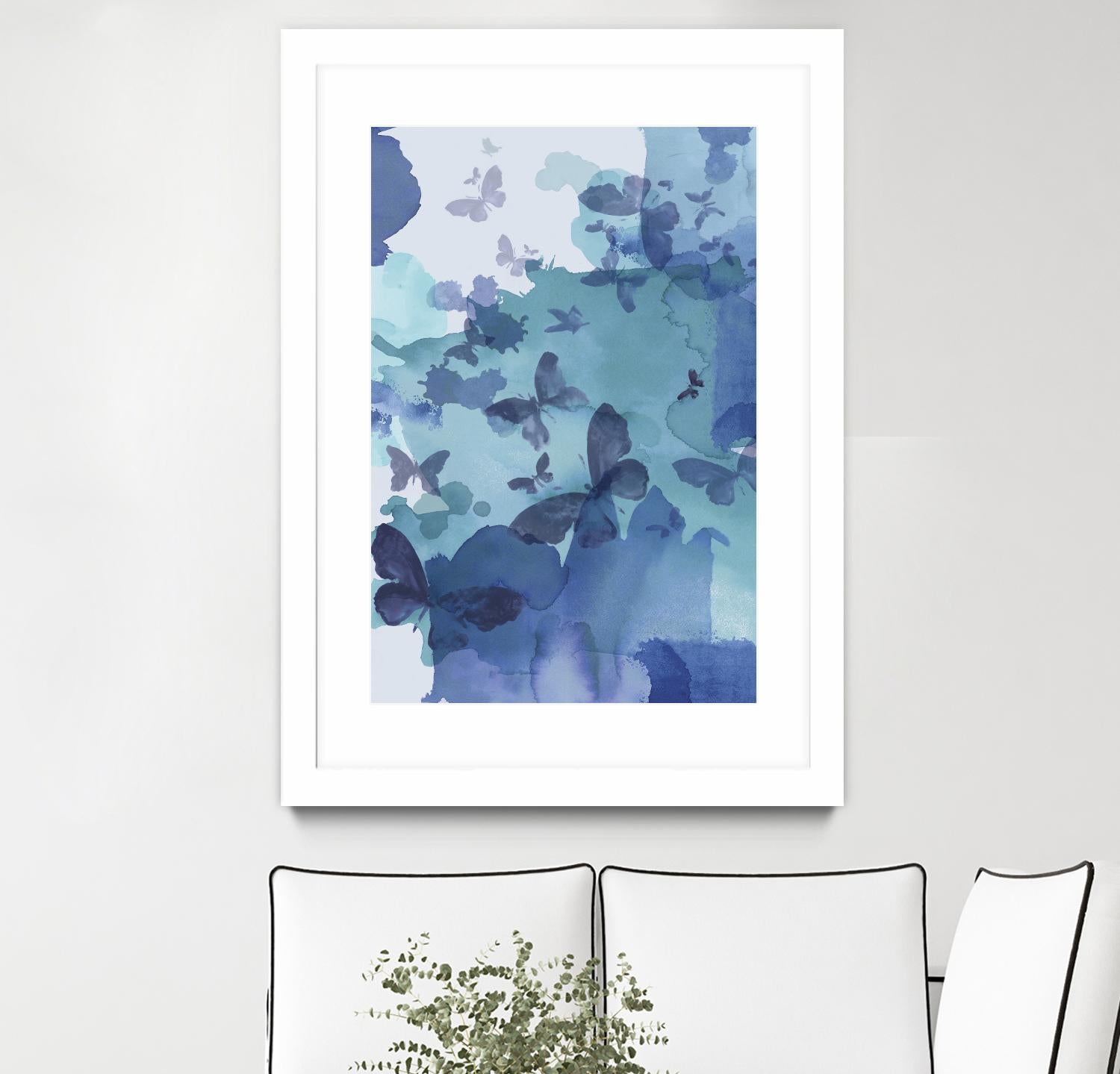 Tides I by Eva Watts on GIANT ART - cyan wildlife