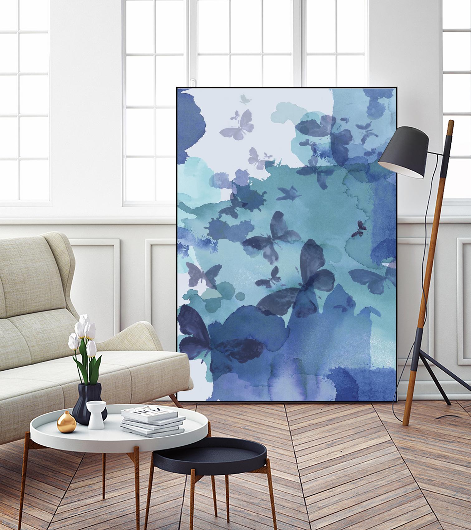 Tides I by Eva Watts on GIANT ART - cyan wildlife