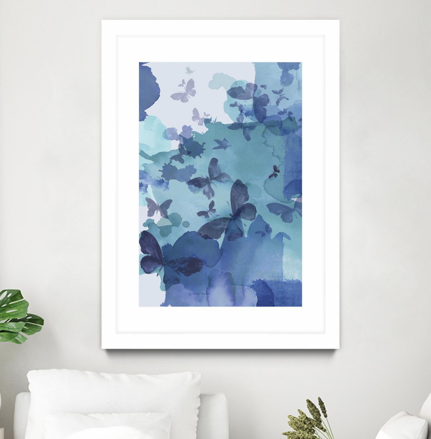 Tides I by Eva Watts on GIANT ART - cyan wildlife