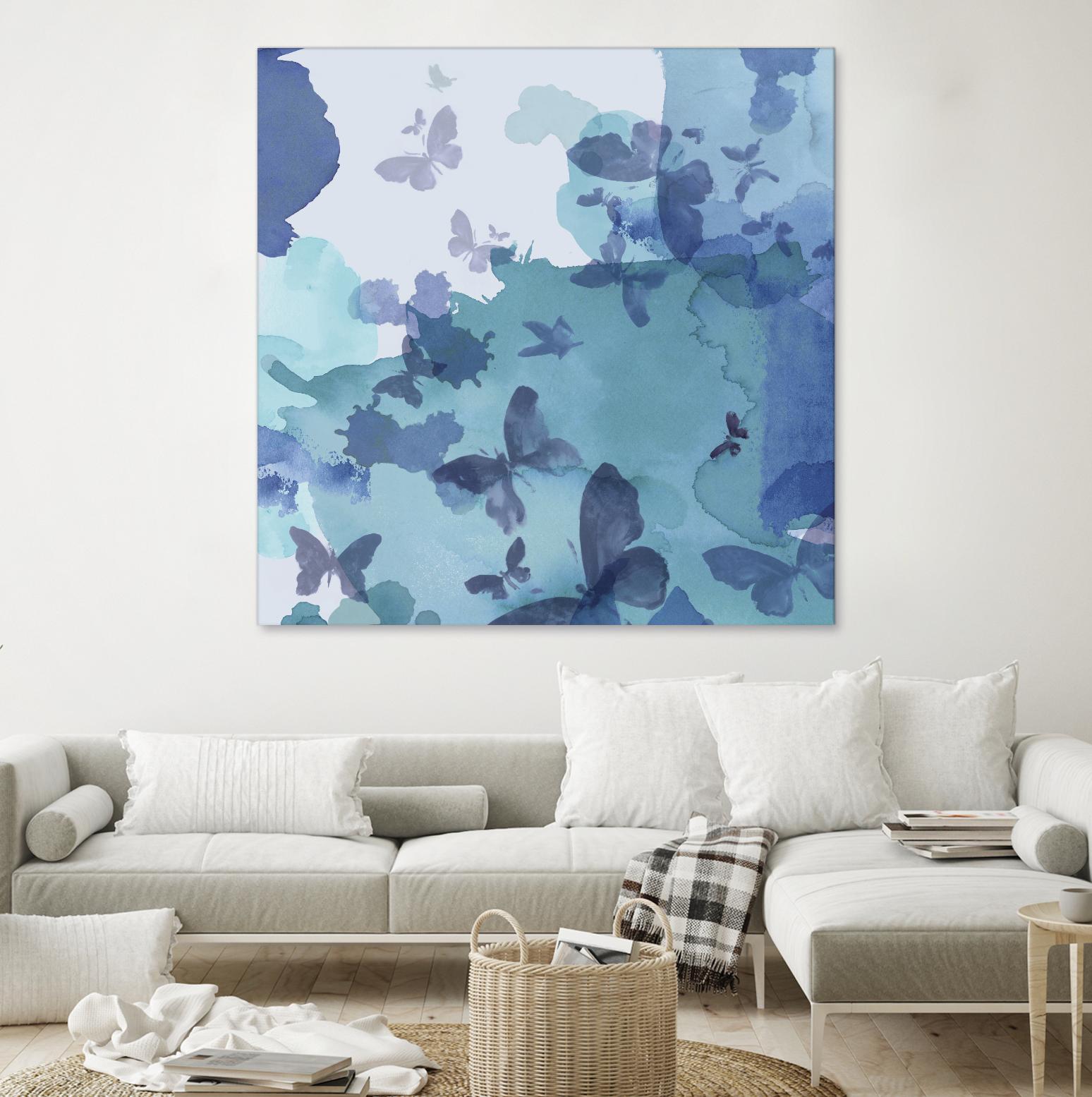 Drift II by Eva Watts on GIANT ART - cyan wildlife