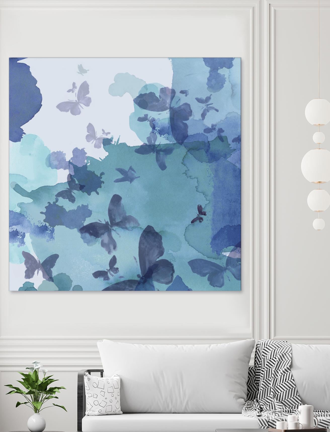 Drift II by Eva Watts on GIANT ART - cyan wildlife