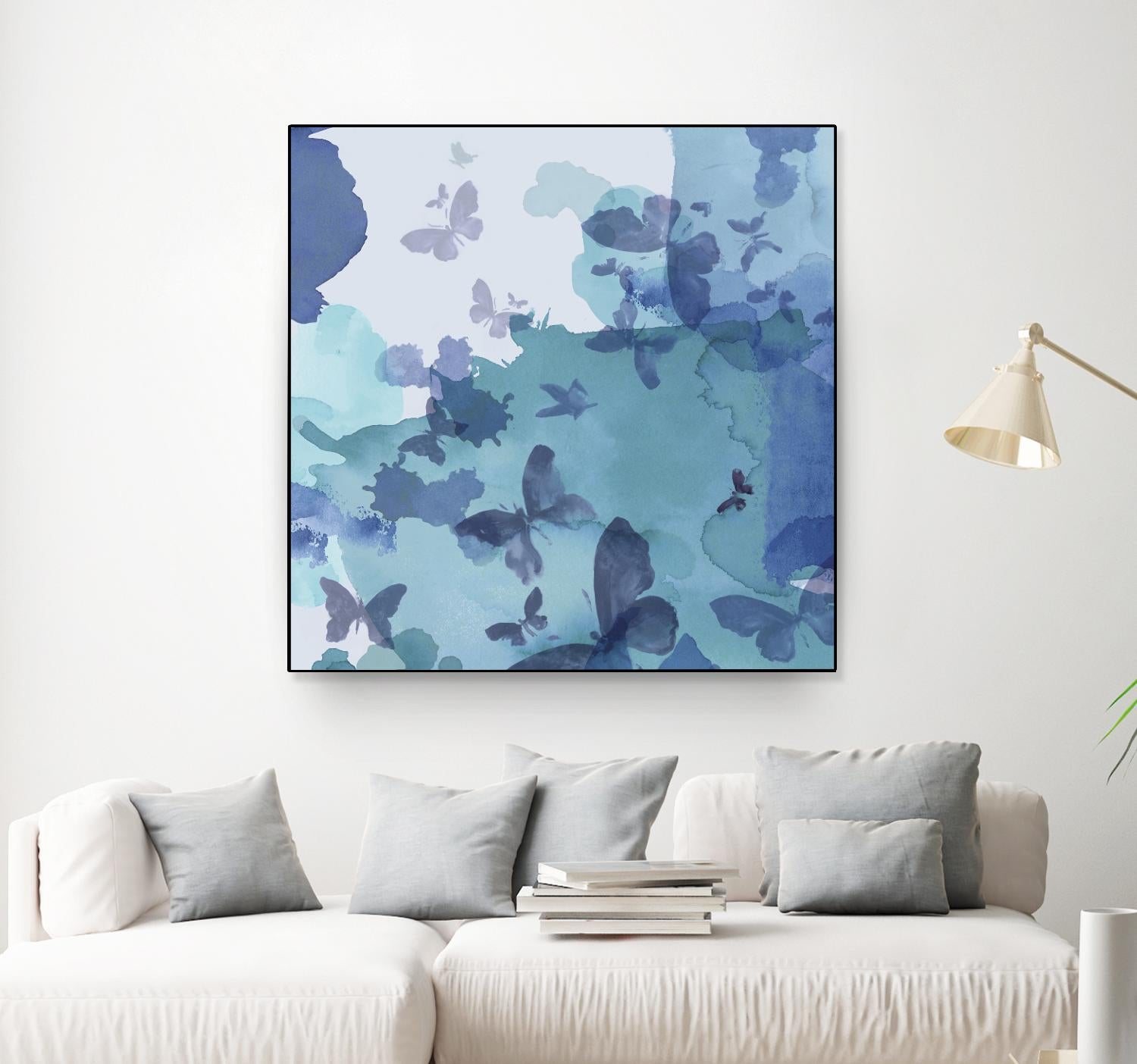 Drift II by Eva Watts on GIANT ART - cyan wildlife