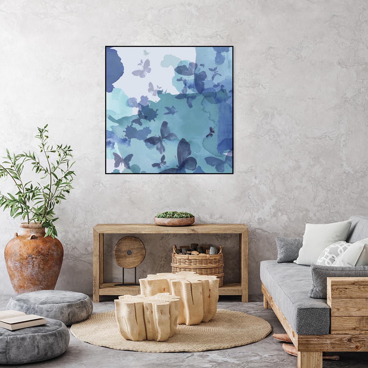 Drift II by Eva Watts on GIANT ART - cyan wildlife