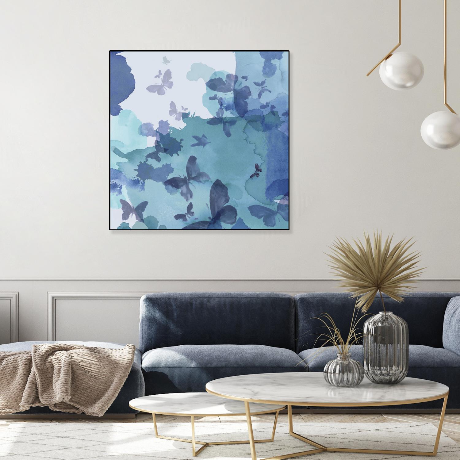 Drift II by Eva Watts on GIANT ART - cyan wildlife