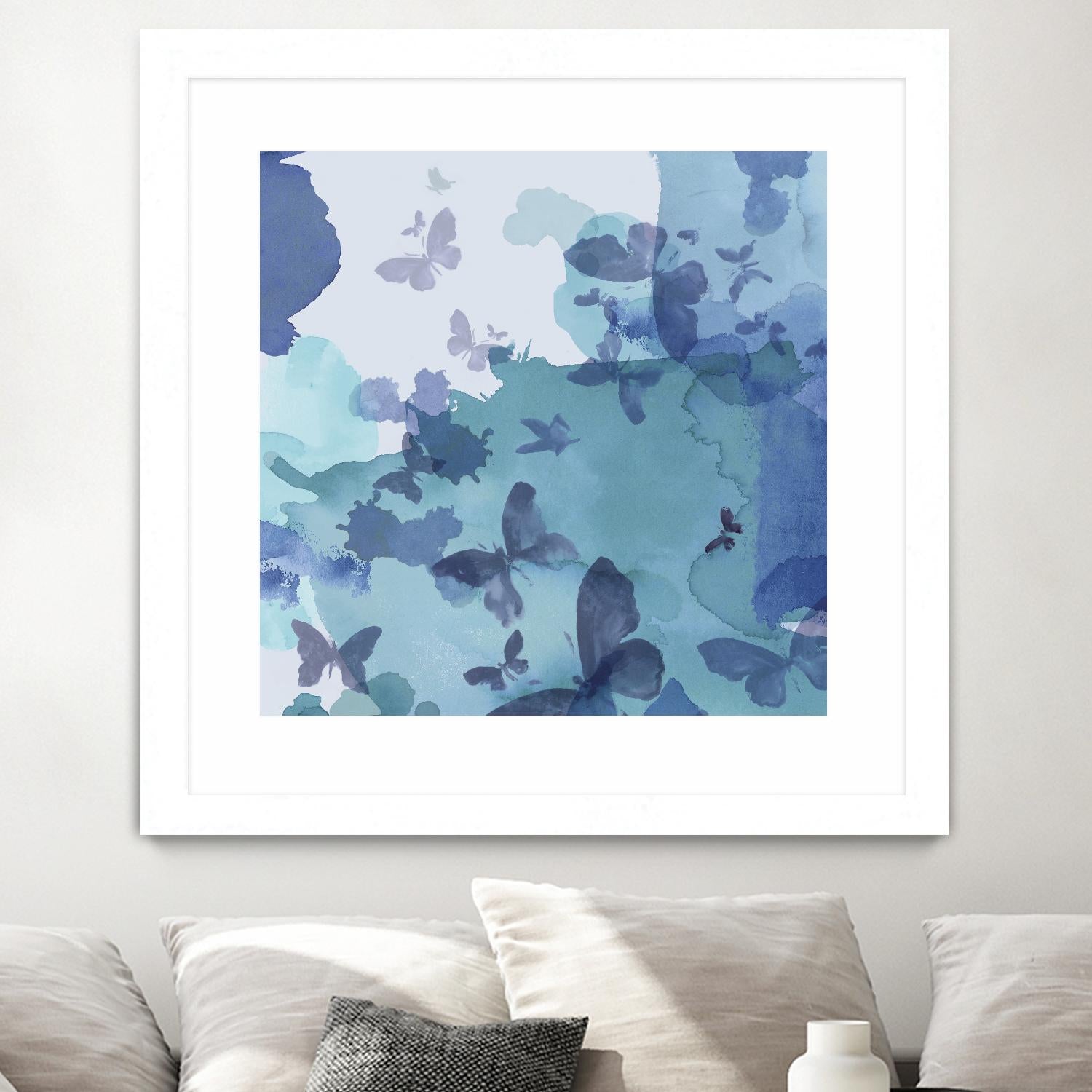 Drift II by Eva Watts on GIANT ART - cyan wildlife