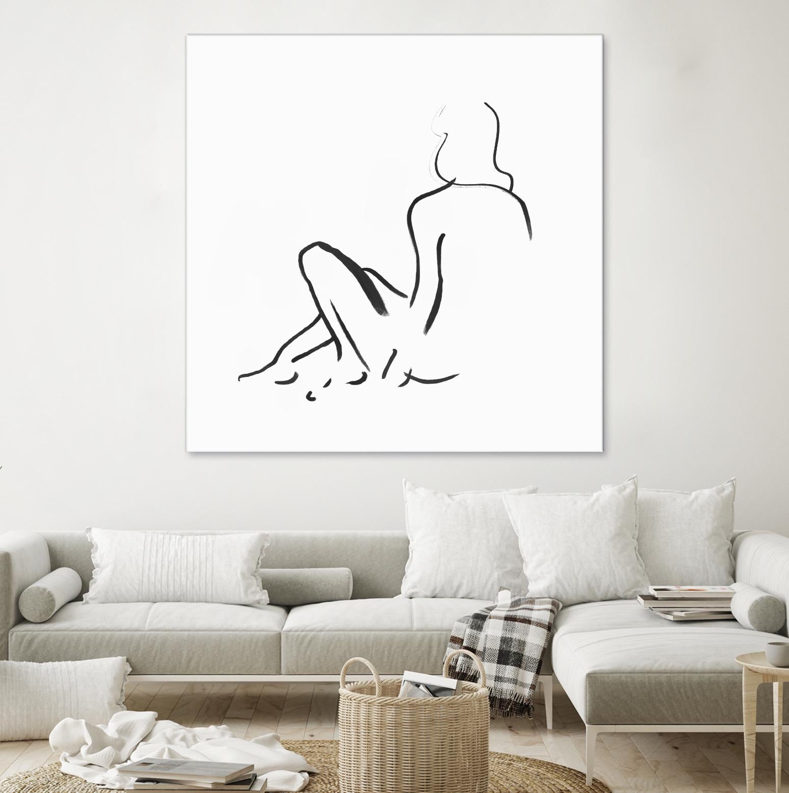 Facade II by Isabelle Z on GIANT ART - white linear drawing