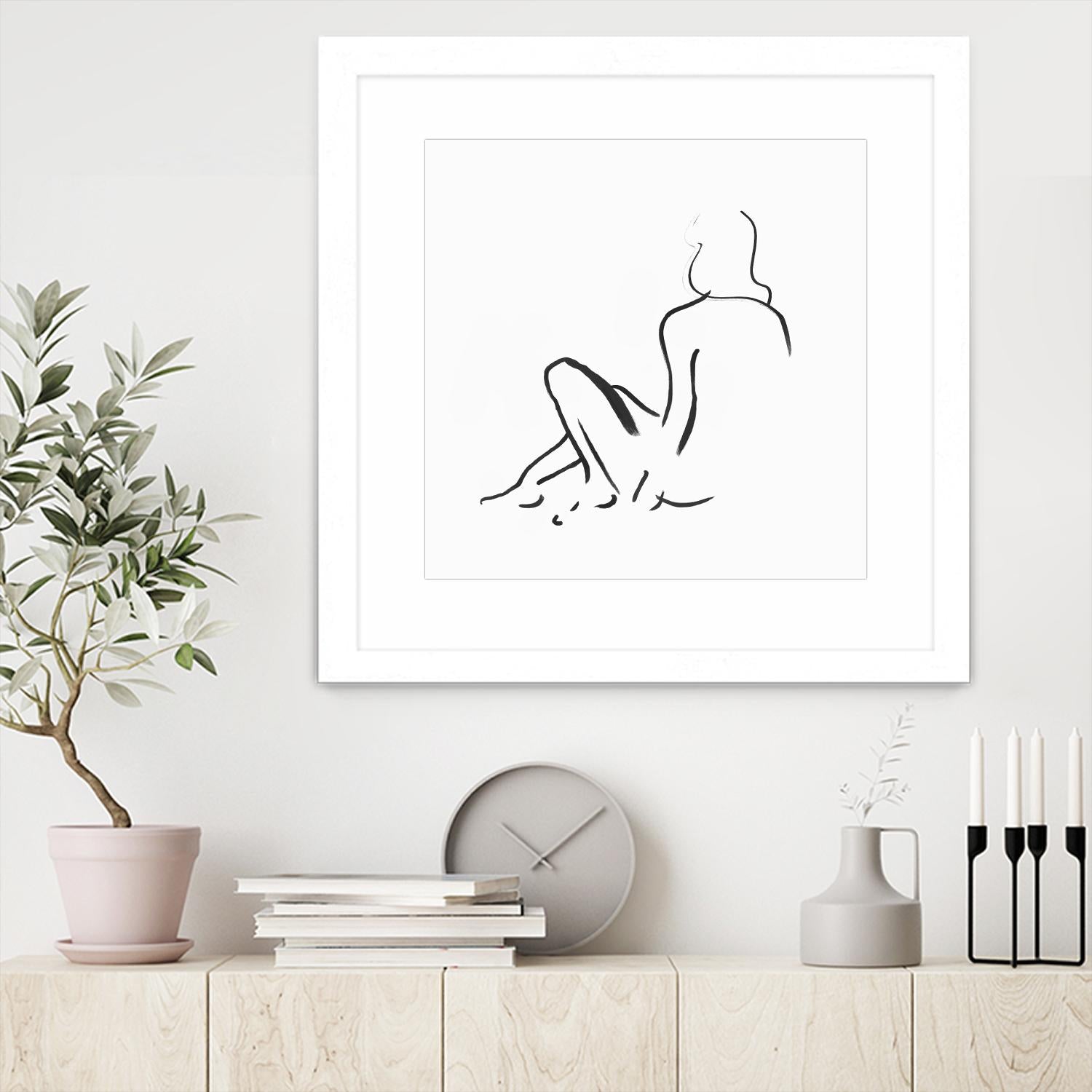 Facade II by Isabelle Z on GIANT ART - white linear drawing