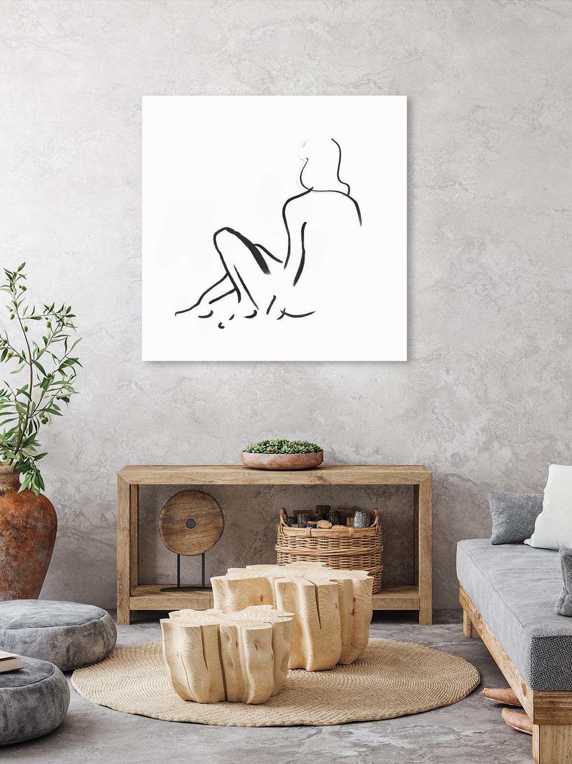 Facade II by Isabelle Z on GIANT ART - white linear drawing