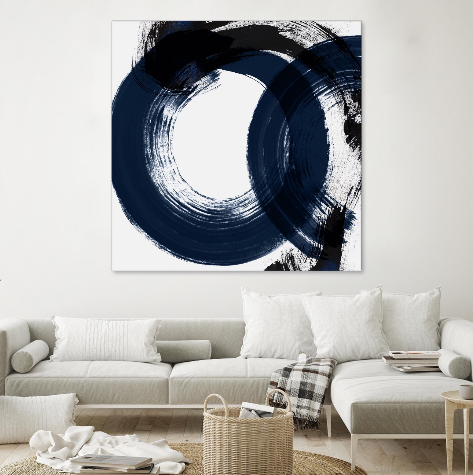 Deep Eternity by Isabelle Z on GIANT ART - blue black & white round