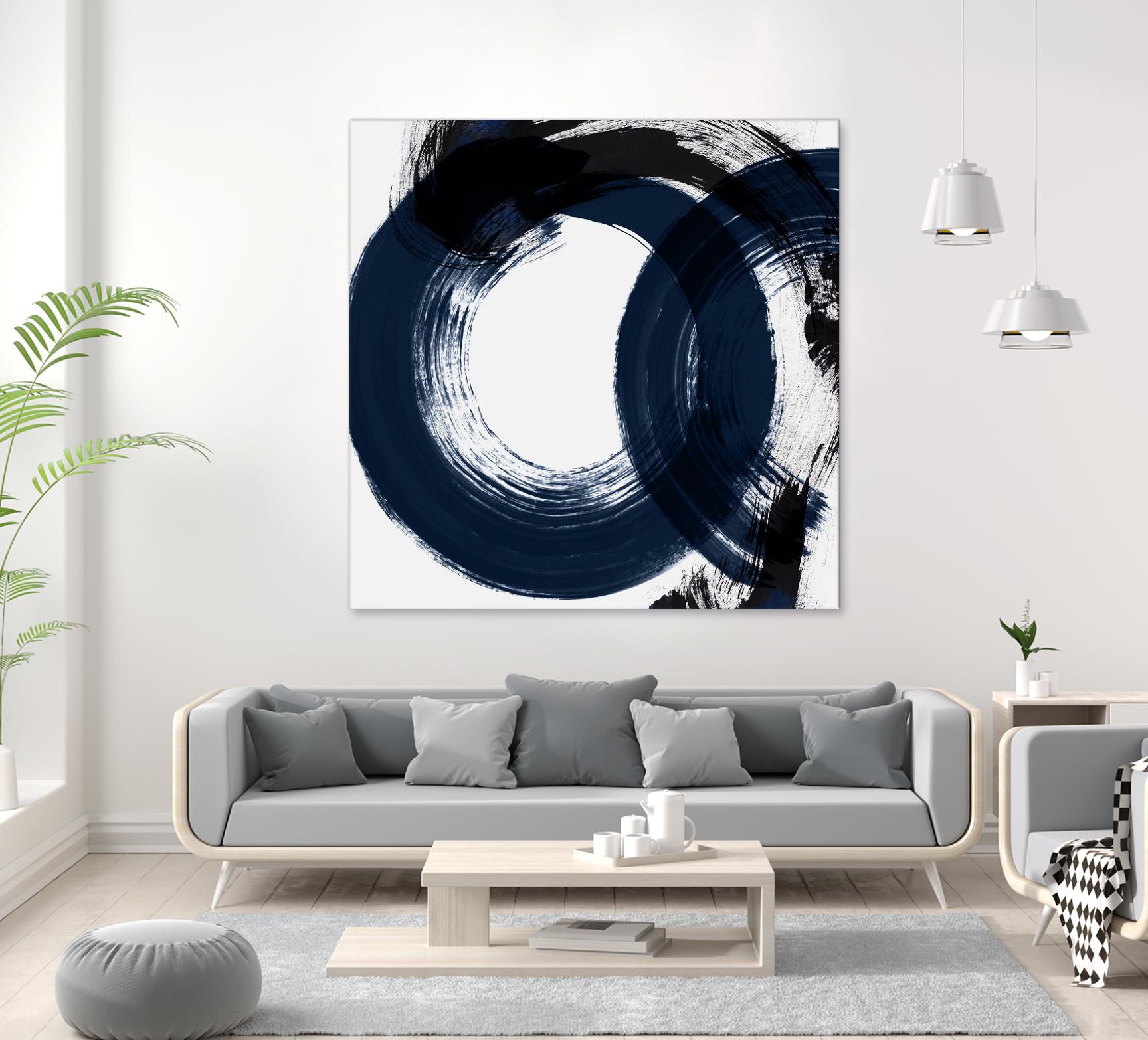 Deep Eternity by Isabelle Z on GIANT ART - blue black & white round