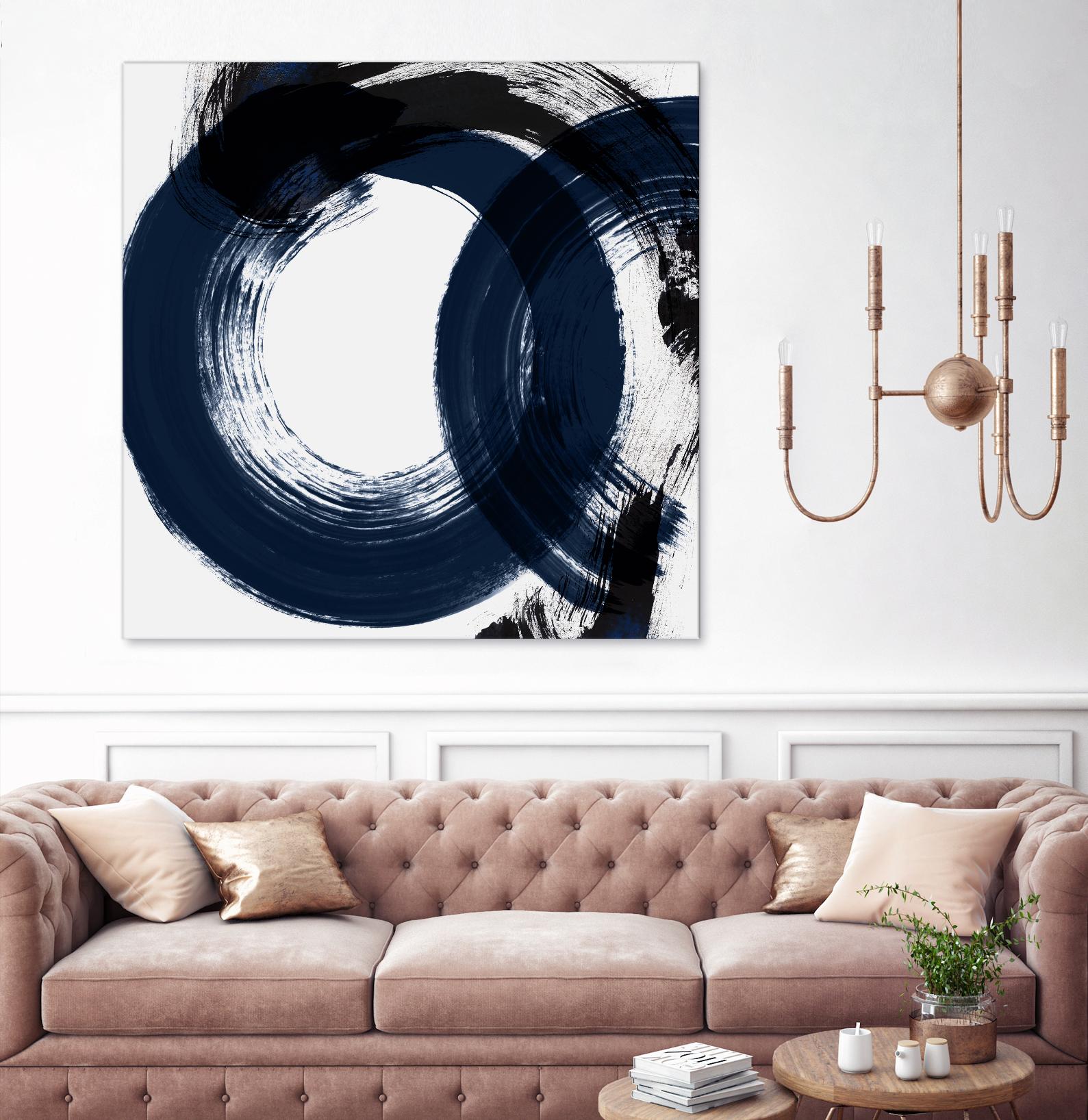 Deep Eternity by Isabelle Z on GIANT ART - blue black & white round