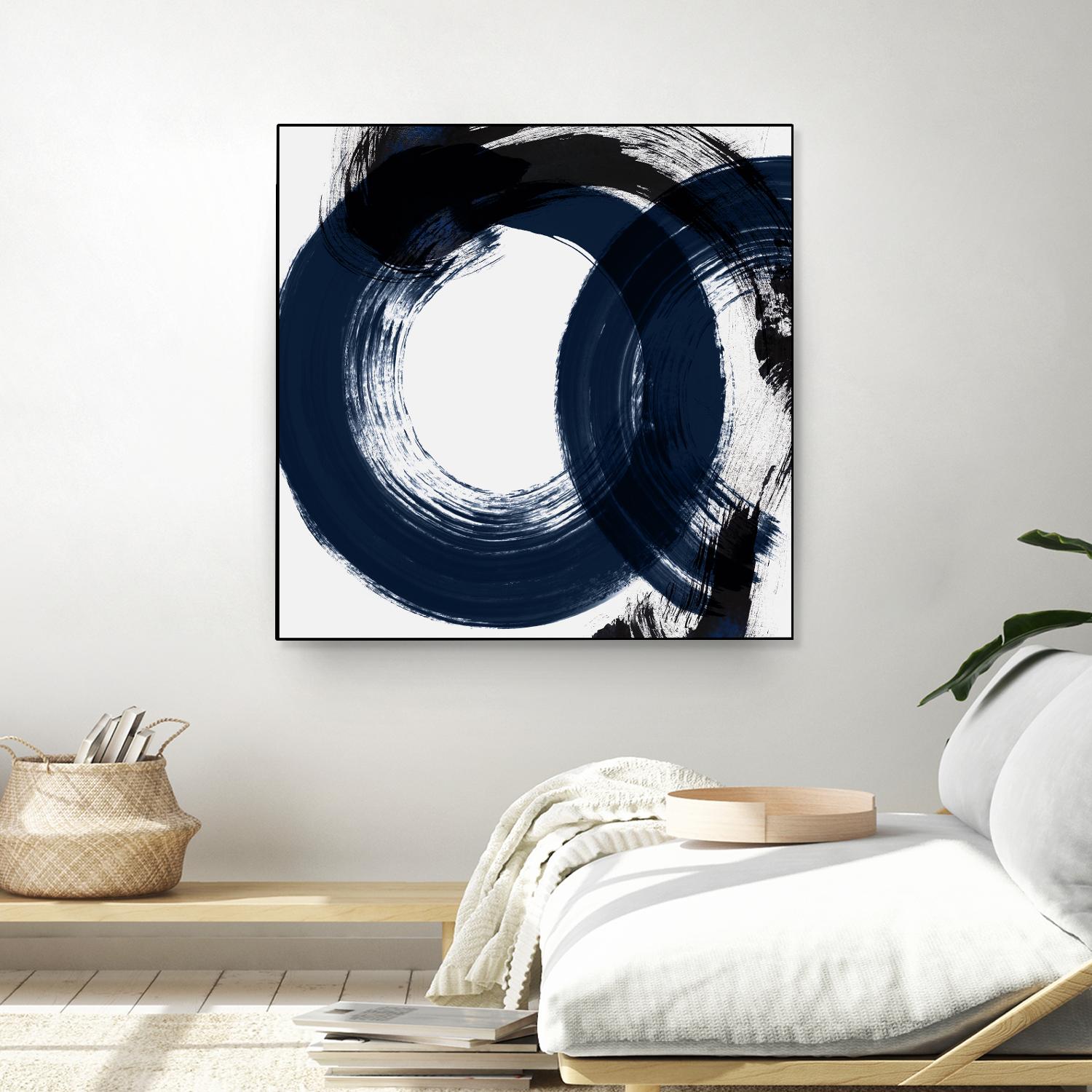 Deep Eternity by Isabelle Z on GIANT ART - blue black & white round