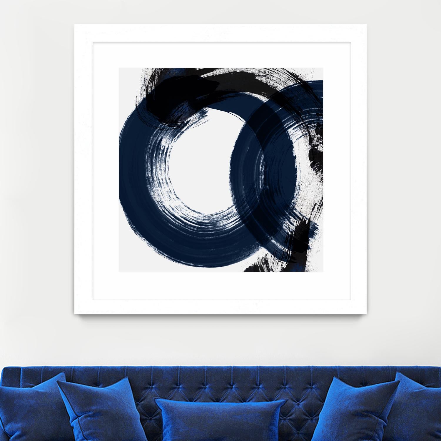Deep Eternity by Isabelle Z on GIANT ART - blue black & white round