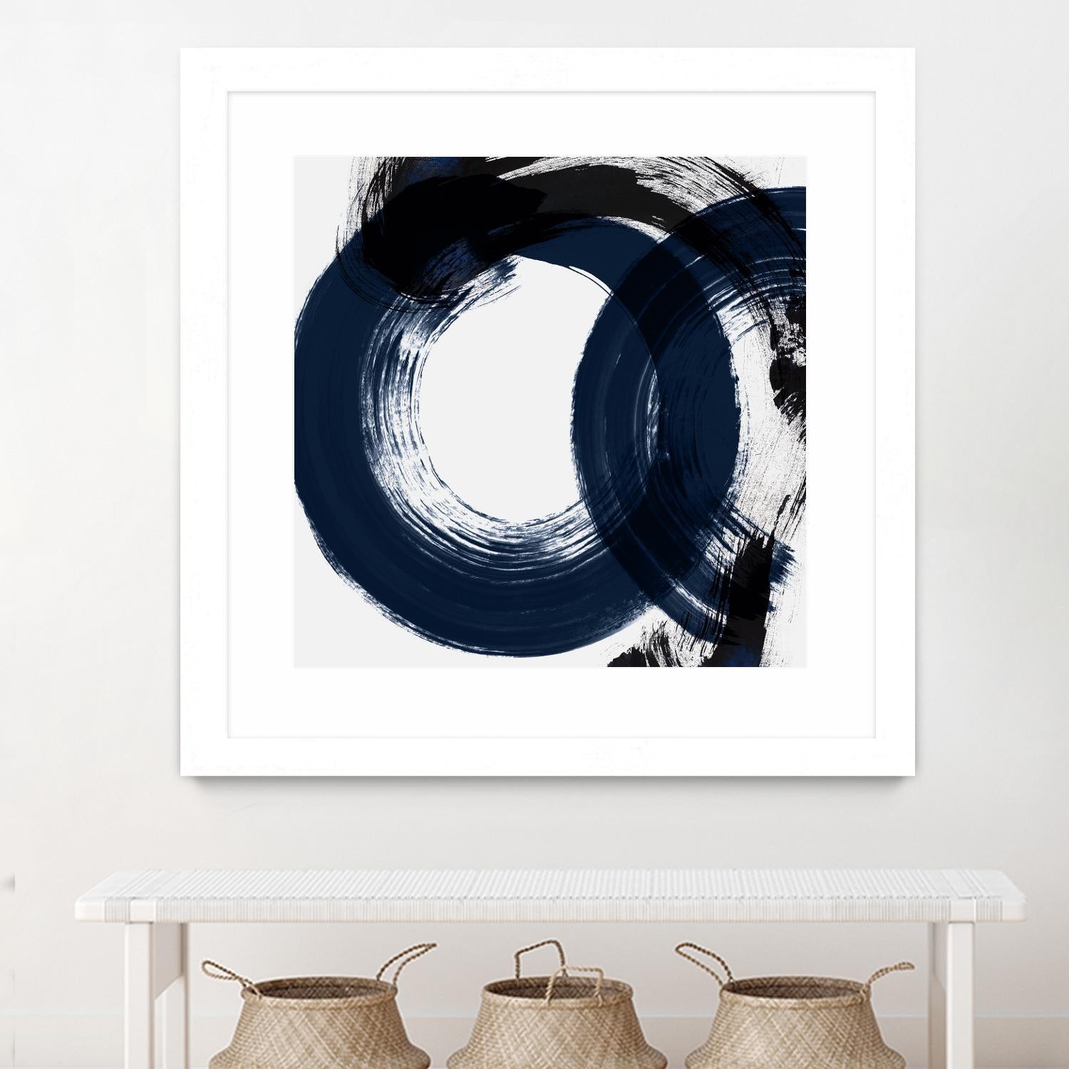 Deep Eternity by Isabelle Z on GIANT ART - blue black & white round