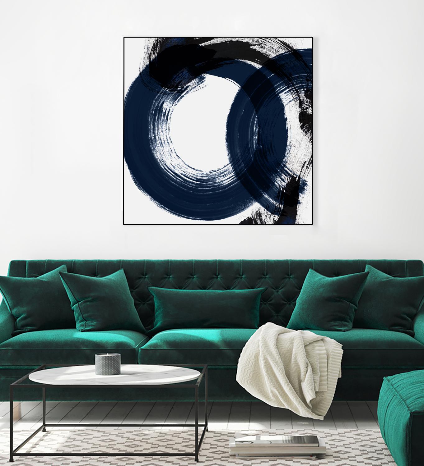 Deep Eternity by Isabelle Z on GIANT ART - blue black & white round