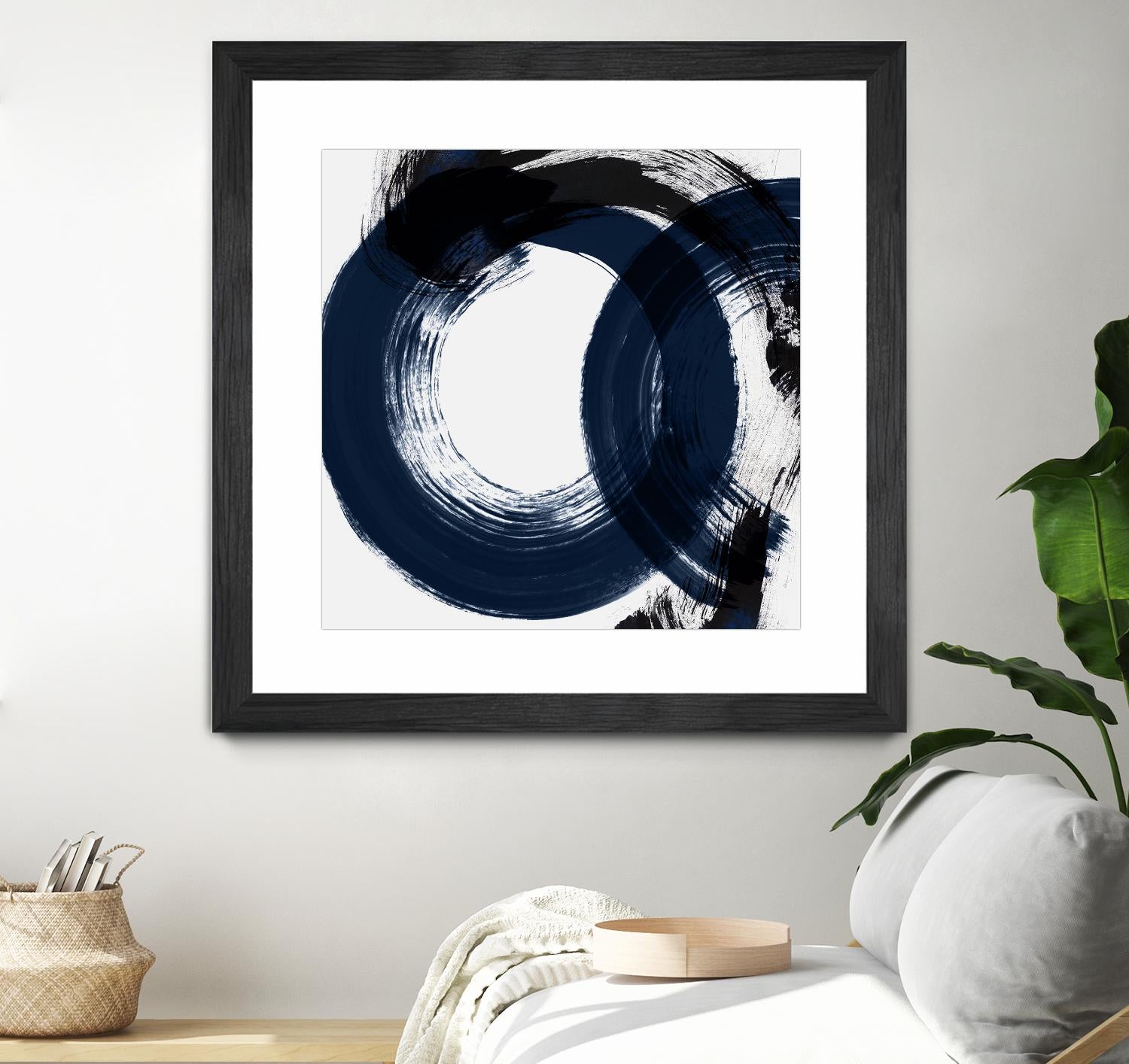Deep Eternity by Isabelle Z on GIANT ART - blue black & white round