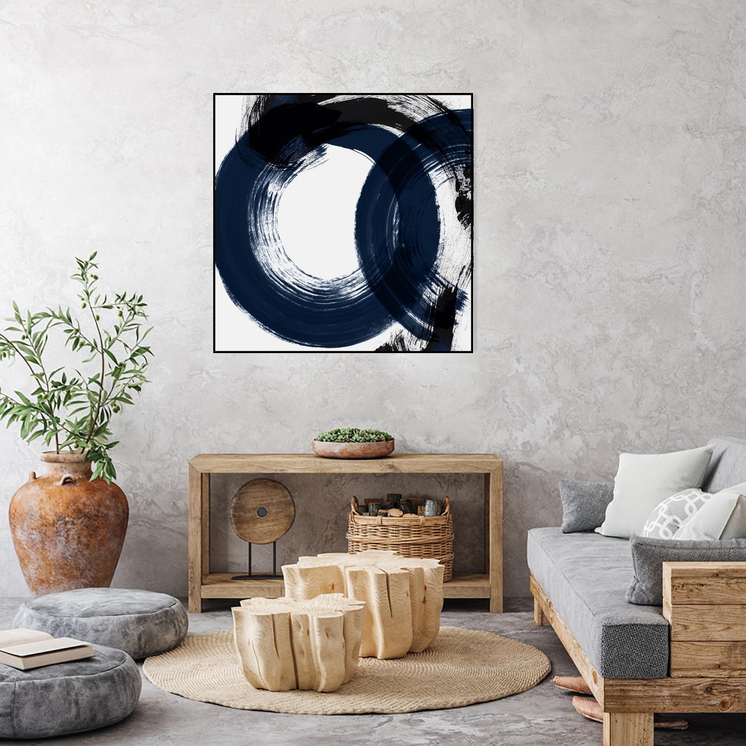 Deep Eternity by Isabelle Z on GIANT ART - blue black & white round