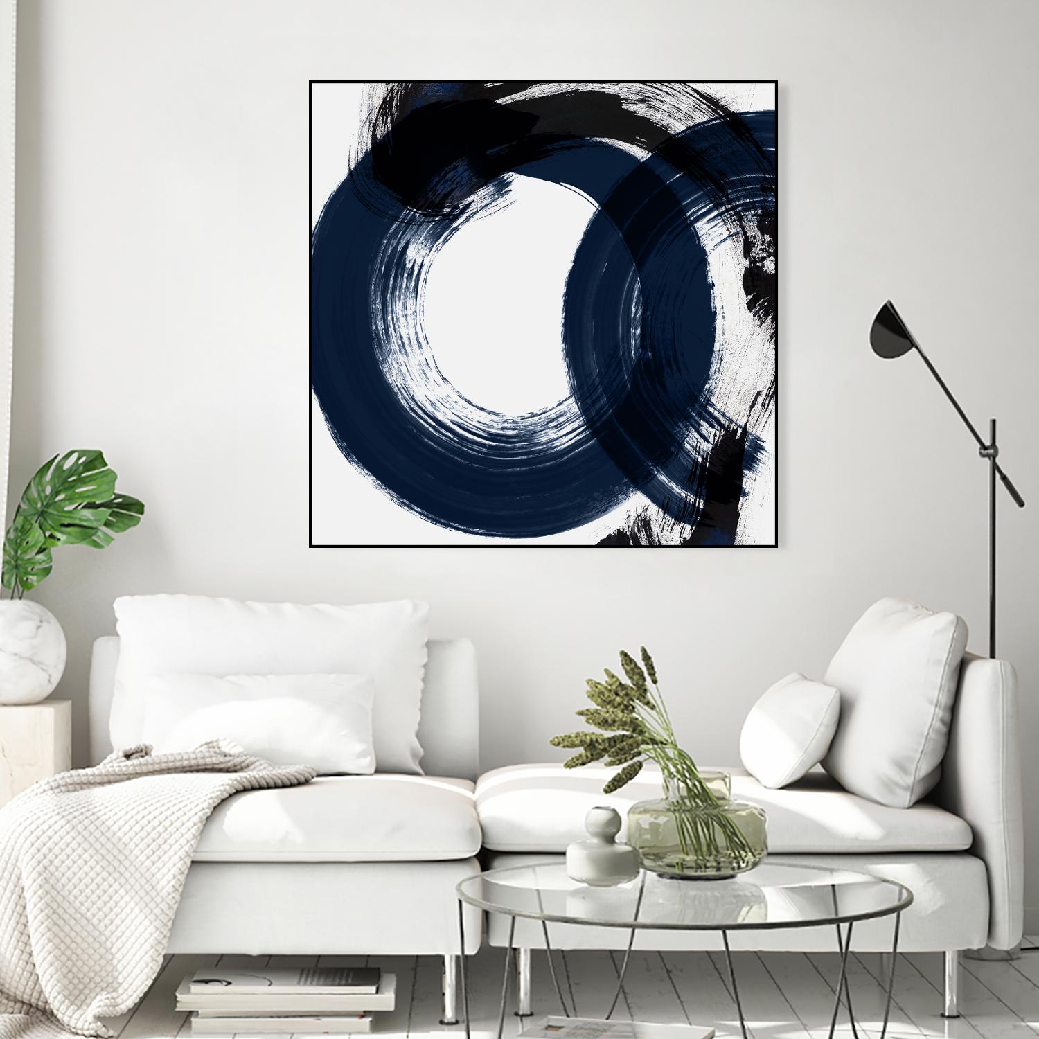 Deep Eternity by Isabelle Z on GIANT ART - blue black & white round