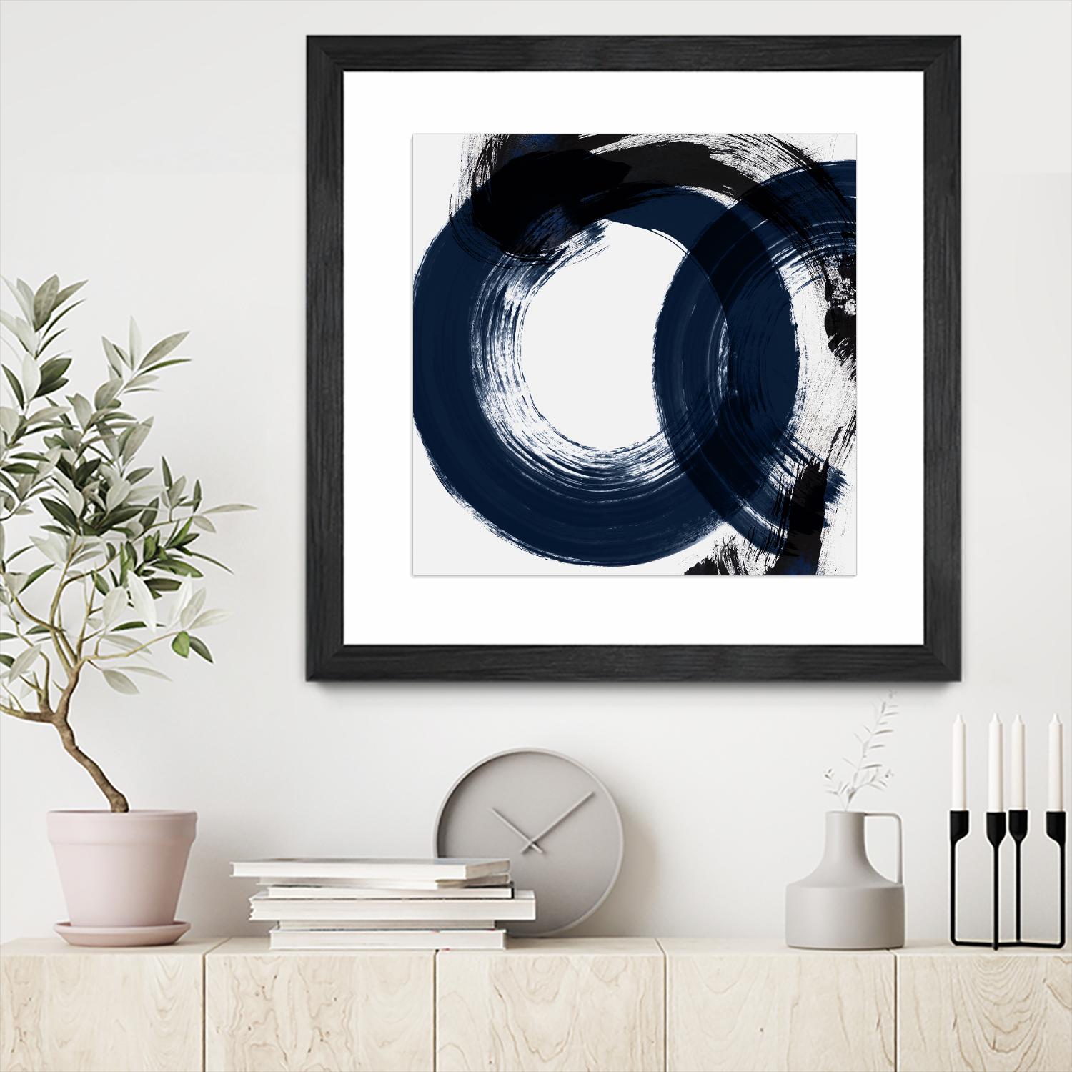 Deep Eternity by Isabelle Z on GIANT ART - blue black & white round