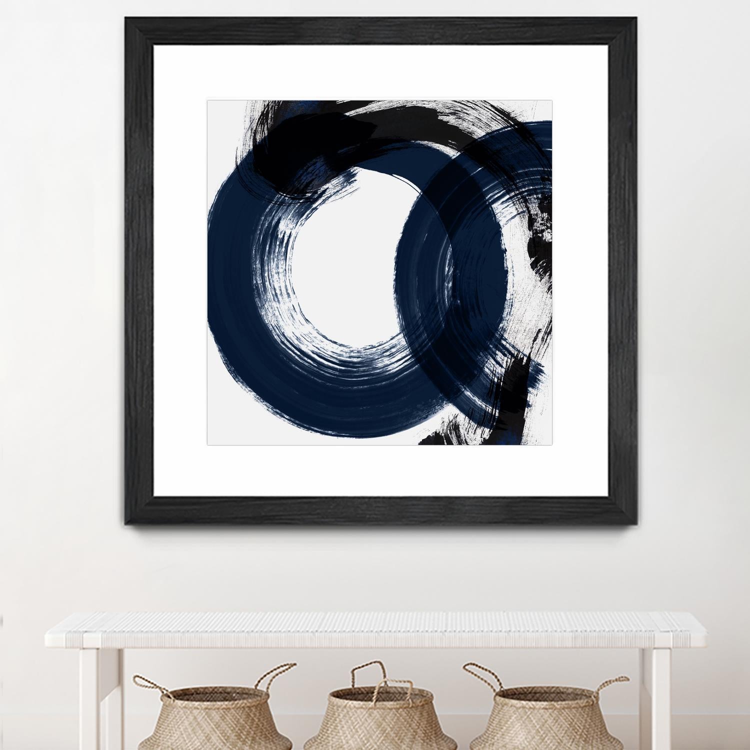 Deep Eternity by Isabelle Z on GIANT ART - blue black & white round