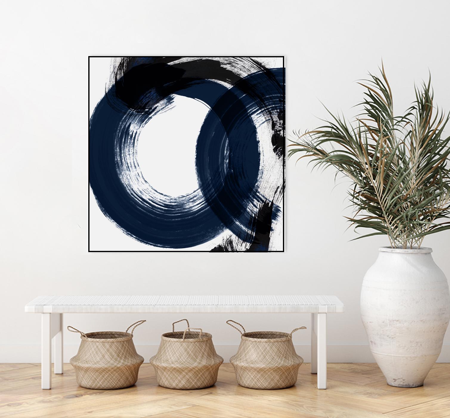 Deep Eternity by Isabelle Z on GIANT ART - blue black & white round