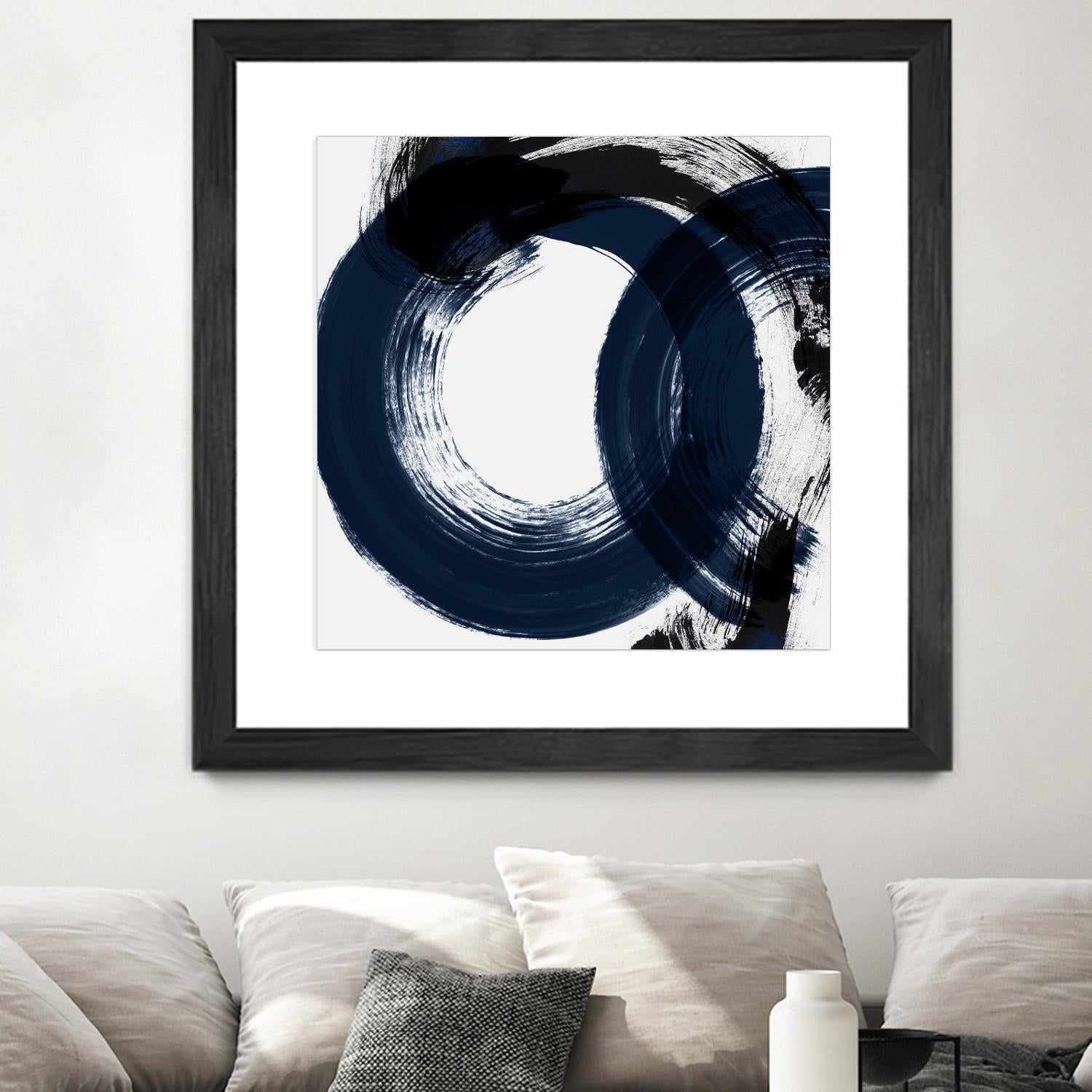 Deep Eternity by Isabelle Z on GIANT ART - blue black & white round