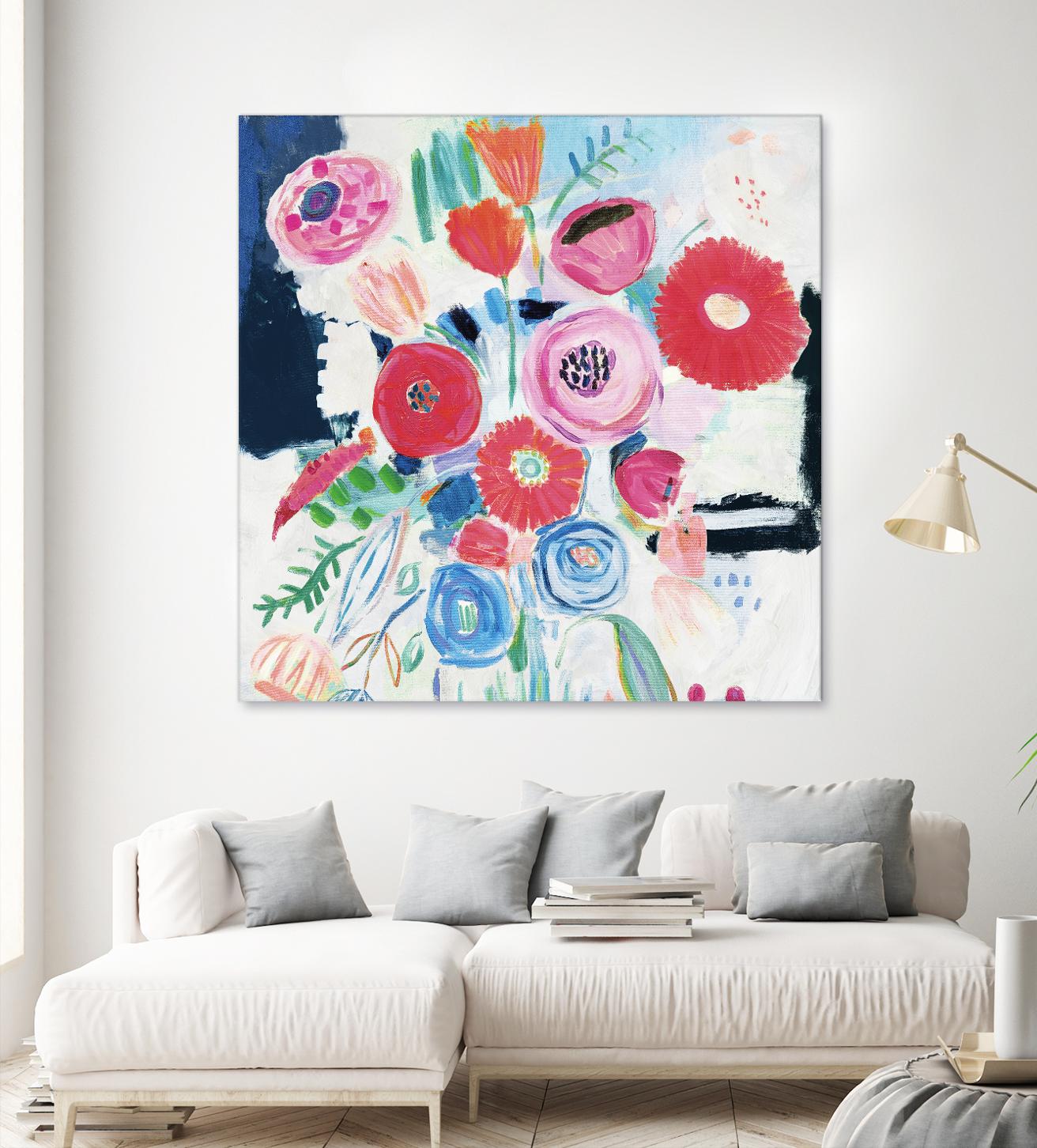 Fresh Florals II by Farida Zaman on GIANT ART - white floral