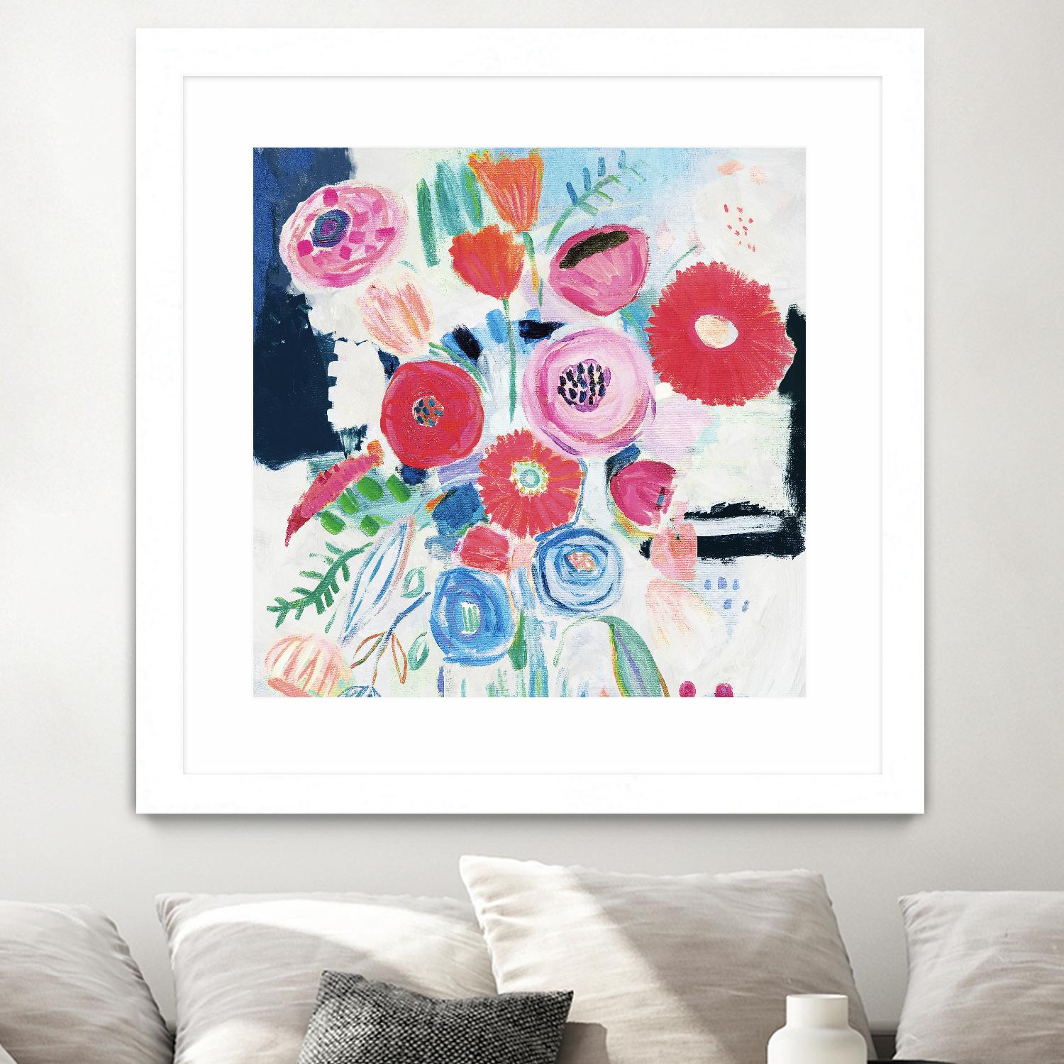 Fresh Florals II by Farida Zaman on GIANT ART - white floral