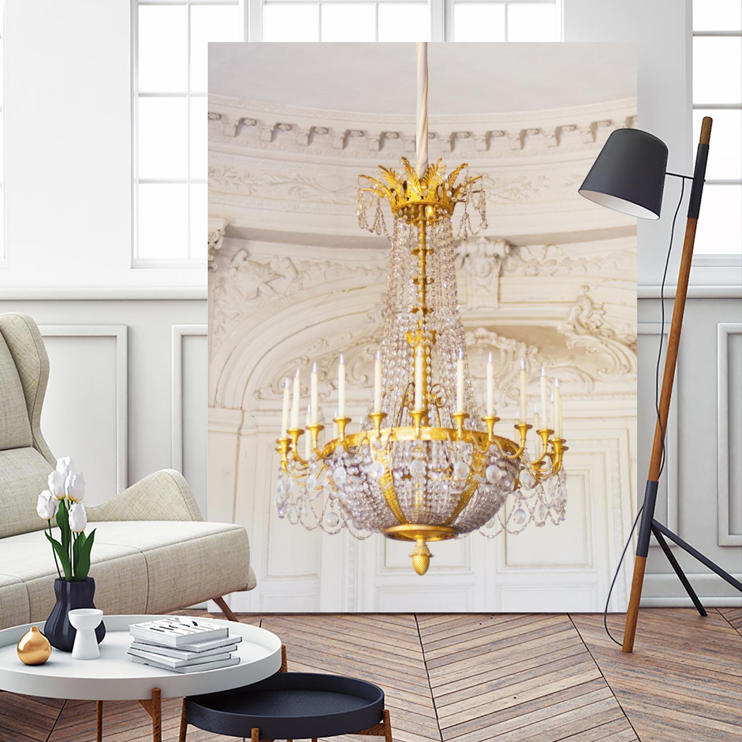 Versailles Chandelier III by Georgianna Lane on GIANT ART - gold architectural