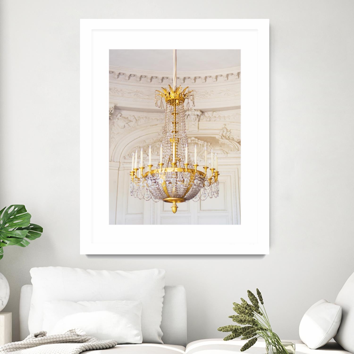 Versailles Chandelier III by Georgianna Lane on GIANT ART - gold architectural lustre