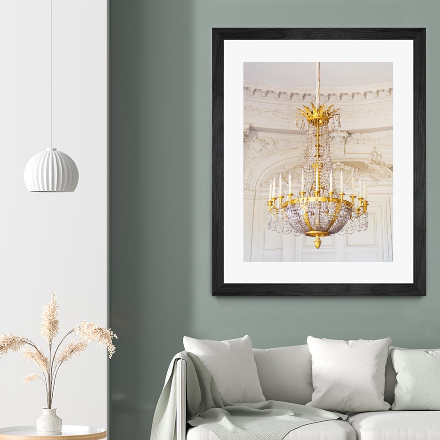 Versailles Chandelier III by Georgianna Lane on GIANT ART - gold architectural lustre