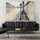 The Girl on the Seine River by Guilliame Gaudet on GIANT ART - grey city scene