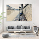 The Girl on the Seine River by Guilliame Gaudet on GIANT ART - grey city scene