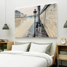The Girl on the Seine River by Guilliame Gaudet on GIANT ART - grey city scene