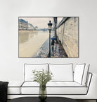 The Girl on the Seine River by Guilliame Gaudet on GIANT ART - grey city scene