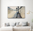 The Girl on the Seine River by Guilliame Gaudet on GIANT ART - grey city scene