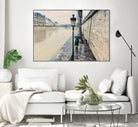 The Girl on the Seine River by Guilliame Gaudet on GIANT ART - grey city scene
