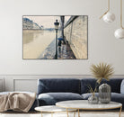 The Girl on the Seine River by Guilliame Gaudet on GIANT ART - grey city scene