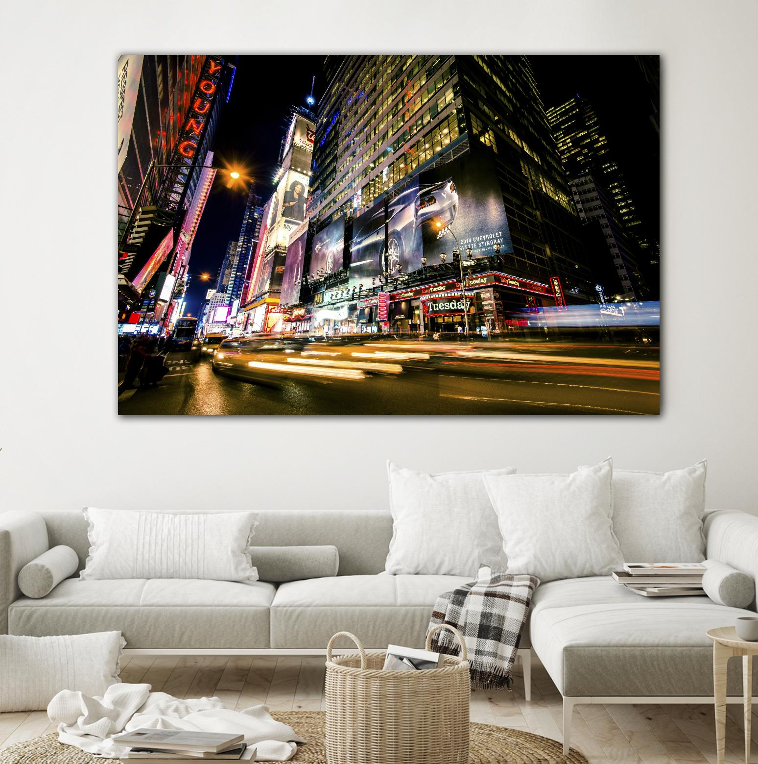 Times Square Rays of Light VI by Guilliame Gaudet on GIANT ART - yellow city scene
