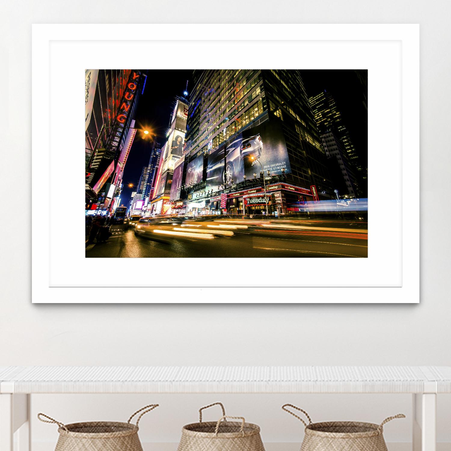 Times Square Rays of Light VI by Guilliame Gaudet on GIANT ART - yellow city scene