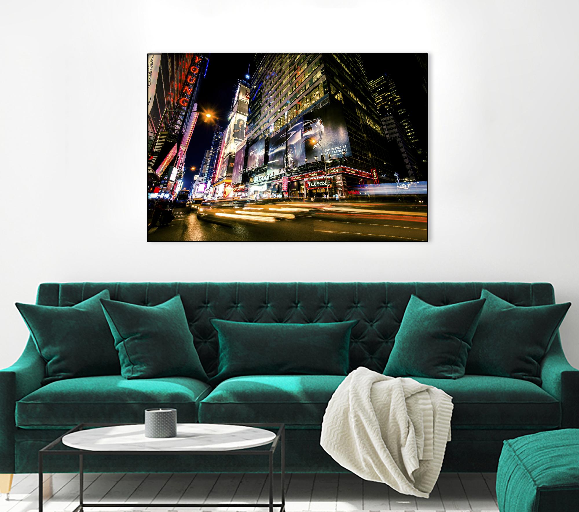 Times Square Rays of Light VI by Guilliame Gaudet on GIANT ART - yellow city scene