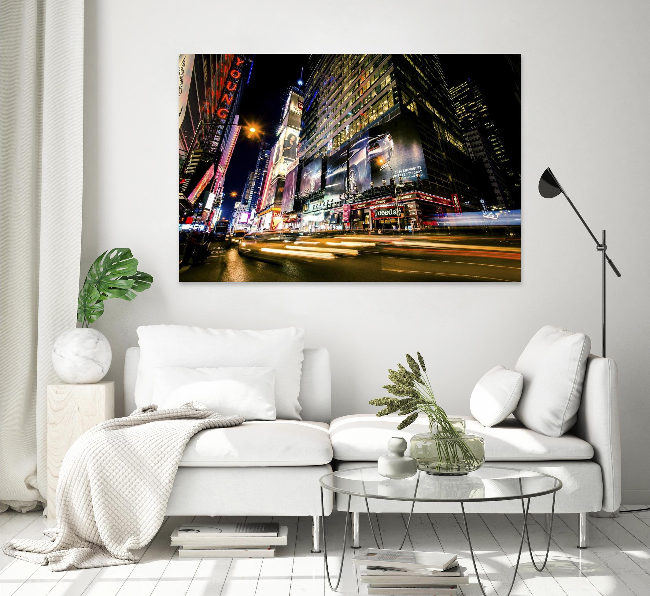 Times Square Rays of Light VI by Guilliame Gaudet on GIANT ART - yellow city scene