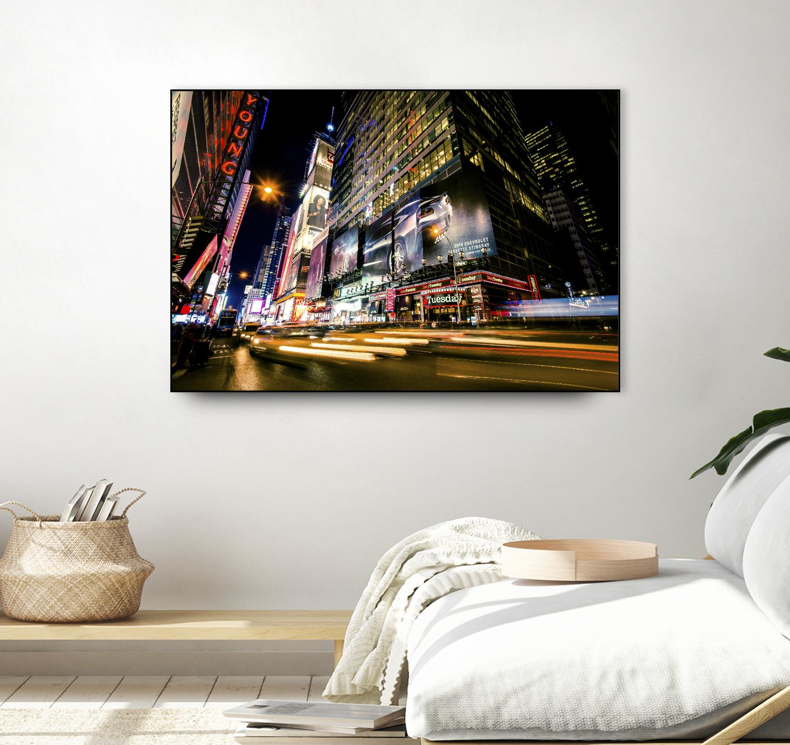 Times Square Rays of Light VI by Guilliame Gaudet on GIANT ART - yellow city scene