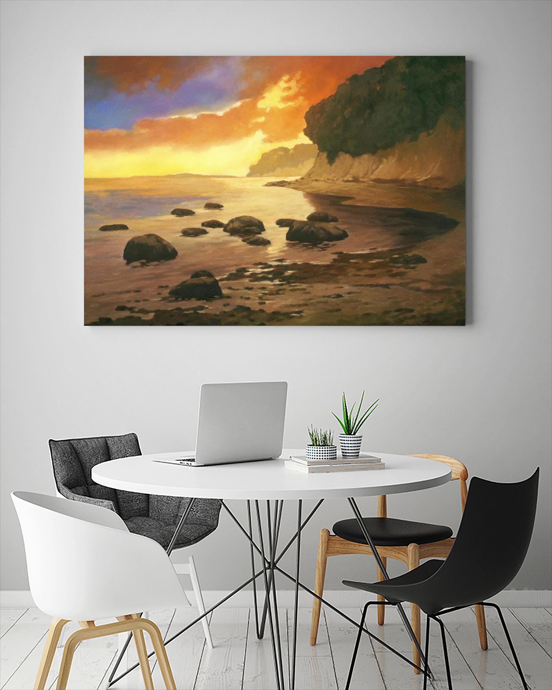 July Evening I by Graham Reynolds on GIANT ART - orange landscape