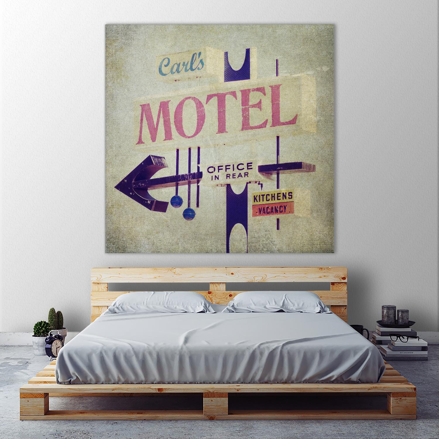 Carls Motel Sign by Honey Malek on GIANT ART - purple contemporary