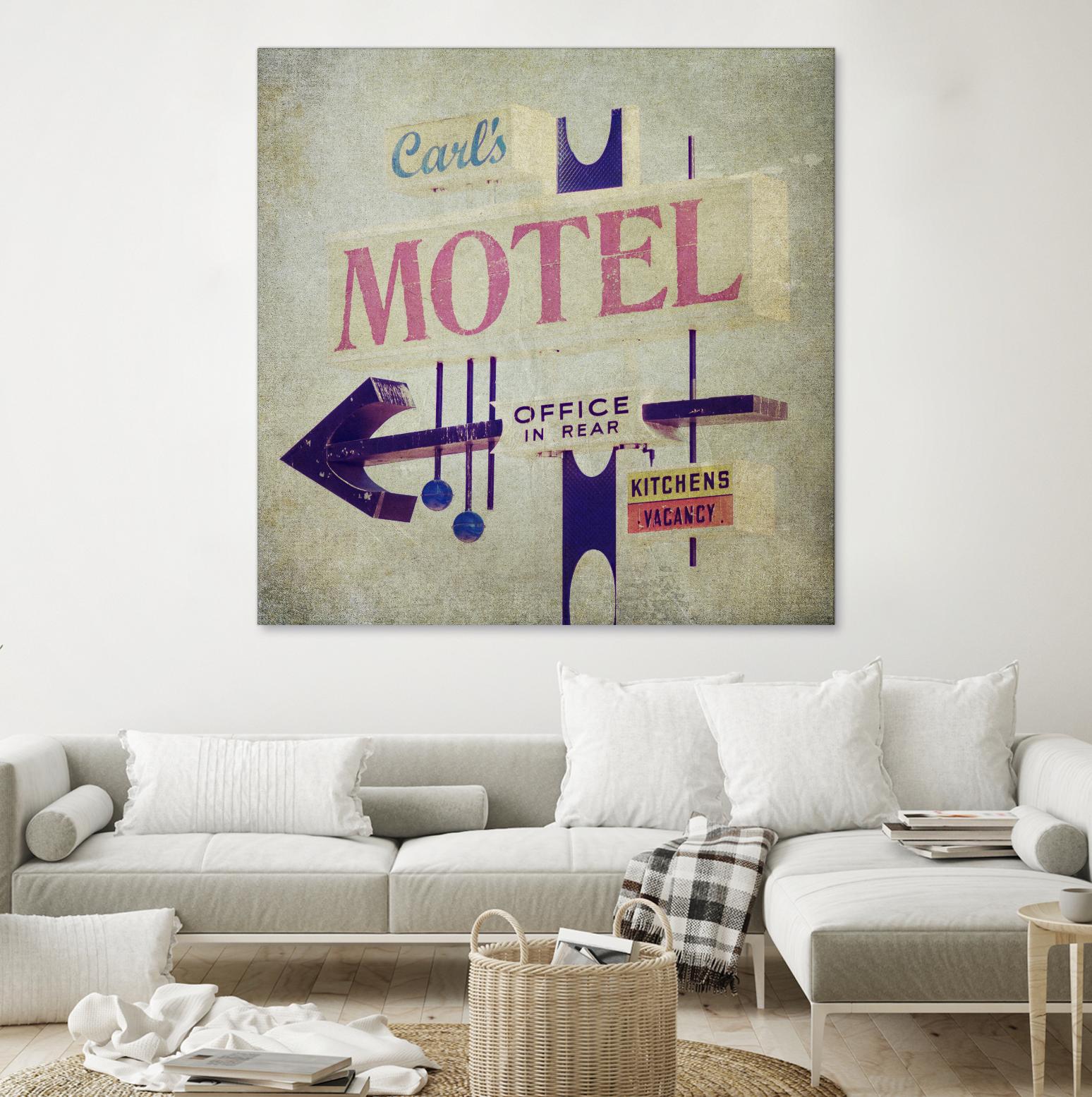 Carls Motel Sign by Honey Malek on GIANT ART - purple contemporary