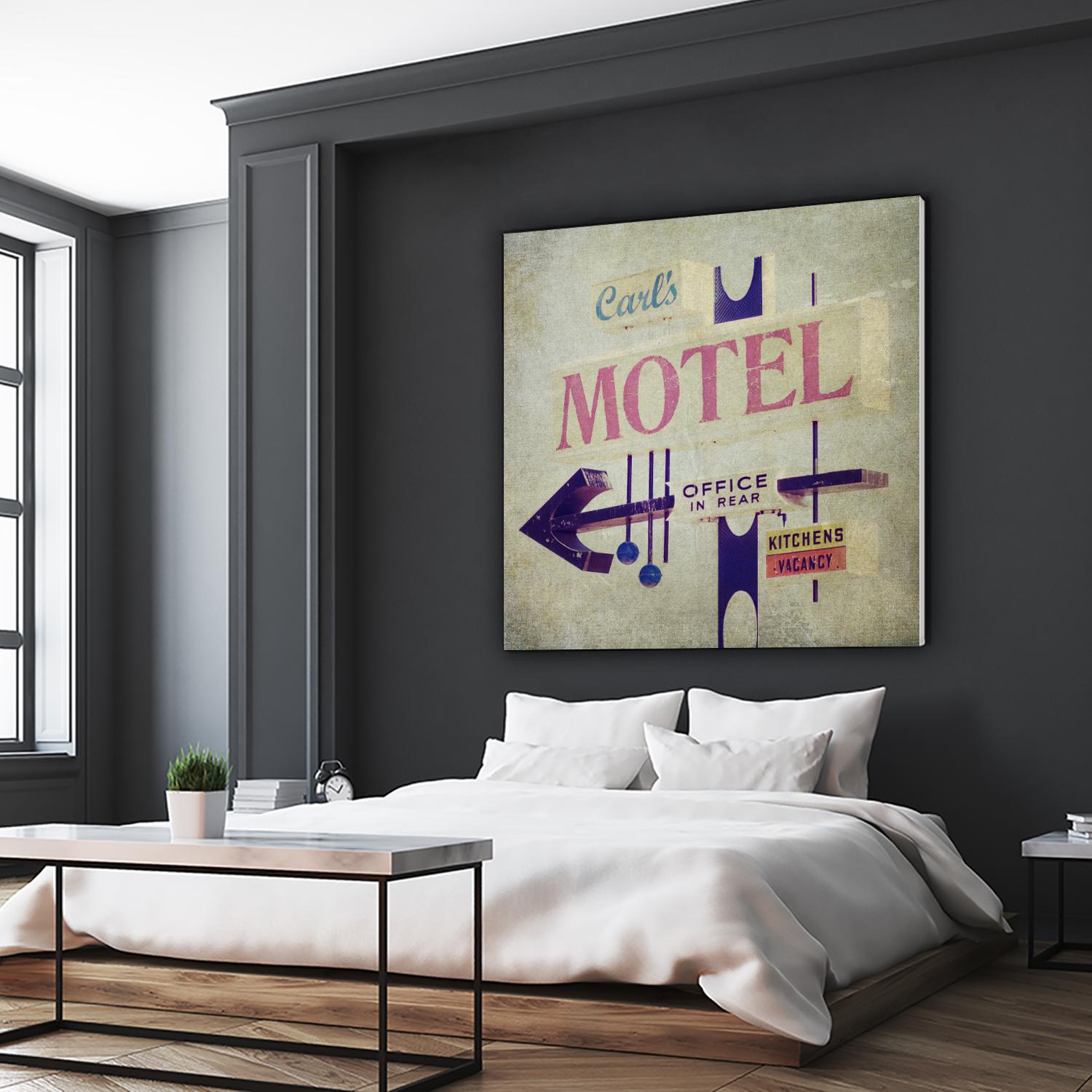 Carls Motel Sign by Honey Malek on GIANT ART - purple contemporary