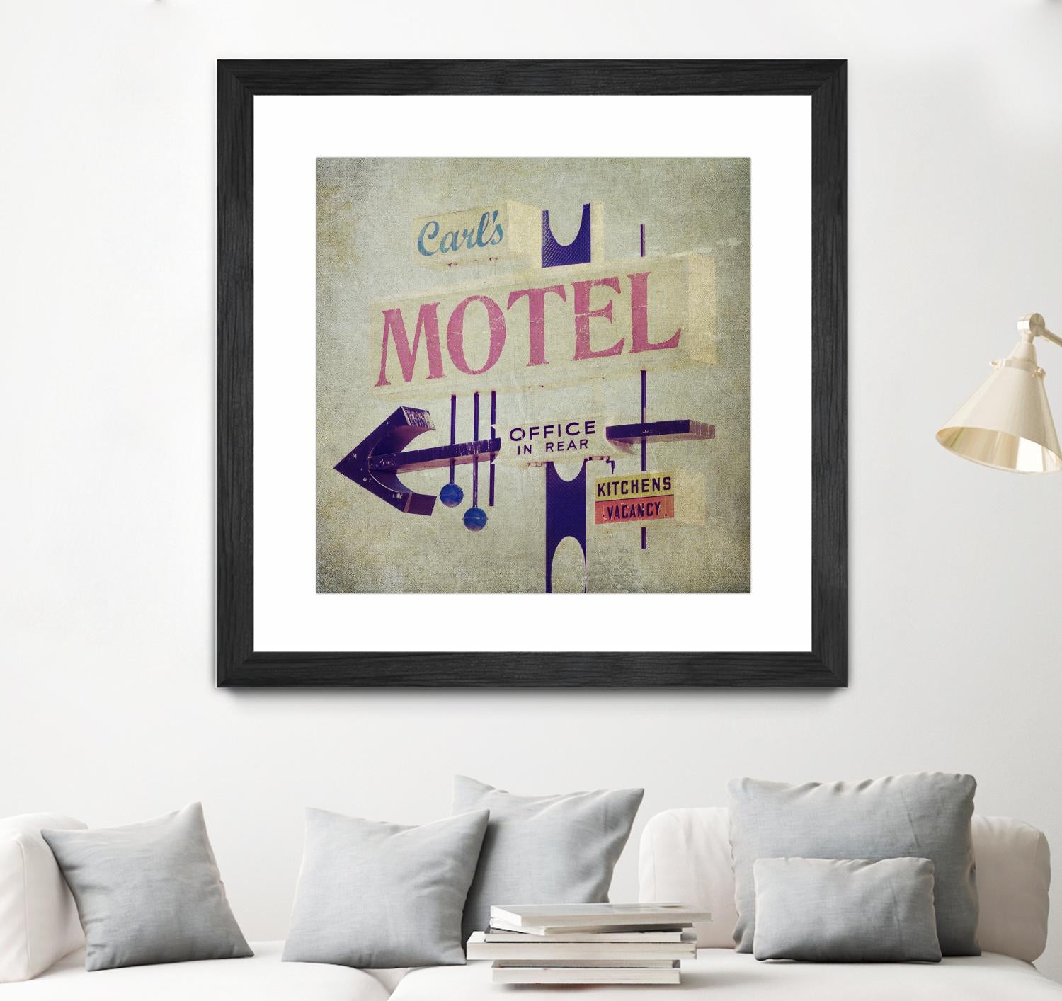Carls Motel Sign by Honey Malek on GIANT ART - purple contemporary